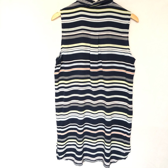 Equipment Blue Striped Silk Shirt Dress Women’s L - Picture 3 of 7